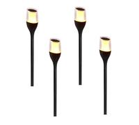 Lote de 4 antorchas solares efecto llama LED blanco cálido, 4 x FARELY H64,5 cm