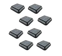 Lumisky Lote de 8 balizas solares de jardín cuadradas para colocar marcado LED blanco cálido, 8 x QUADRY 12 x 12 cm