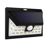LUMISKY / LUMIJARDIN LUMI JARDIN Proyector solar aplique de pared, iluminación potente, 45 ledes blancas, altura 15 cm, con detector de movimiento negro