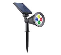 Lumisky Spiky W34 Proyector, Foco Solar con 4 LED para exterior, impermeable, luz 2-en-1, plástico, integrado, 1 W, color blanco, 29 x 9,5 x 34 cm, RGB, Intégré 1.5W 5V