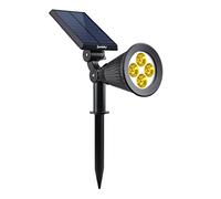 Lumisky Warm - Foco luminoso solar con luz blanca, plástico metal, Blanco cálido, 29x9xH34