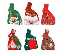 LumiSyne Bolso De Muñeca Con Nudo Pequeño Bolsos De Mano De Ganchillo Patrón Con Temática Navideña Bolsa De Regalo Navideñas Portátil Bolsos De Punto Bolso De Nudo De Manga Bolso De Compras