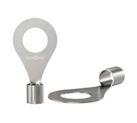 Lumonic 25x Terminal de cable de anillo 4,0-6,0mm² en blanco | M8 | Cobre estañado | Conexión segura del cable sin soldaduras | Terminal de cable sin aislamiento | Vehículo de motor, ingeniería mecáni