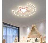 Luna de estrellas huecas Lámpara de Techo LED Fantasía Habitación Infantil Lámpara de Techo Araña para Dormitorio de Niños y Niñas, Habitación Infantil, 3 Luces, 17.9 * 16.7'', 30W