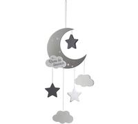 Luna en suspensión decorativa gris