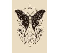 Luna Moth Notizbuch: Spirituelles Dotted Journal 6x9 Zoll - 150 Seiten für Träume, Reflexion, Kreativität und persönliches Wachstum