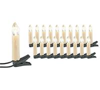Lunartec Guirnaldas luminosas de interior - guirnalda luces para árbol Navidad: cadena de luces LED para árbol de Navidad, 20 velas, blanco cálido (cadena led, guirnalda velas, interior)