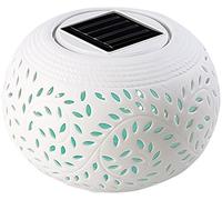 Lunartec Luz solar de viento: lámpara decorativa solar de porcelana con cambio de color + LED blanco (farol exterior, lámparas solares con cambio de color, RGBW)