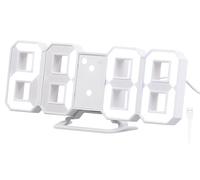 Lunartec Relojes despertadores - Reloj Digital con números Grandes: Grande Reloj de Mesa y Pared LED con dígitos de 7 segmentos, dimmable, Despertador (Mesa números Grandes, Digital, 3D)