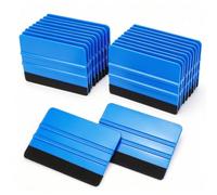 Lunbengo - 20 Rasqueta Escobilla de Plástico para Coche, 10 x 7 cm, Herramienta de Película de Enjugador de Tinte para Ventana, Aplicador de Papel Pintado, Color Azul
