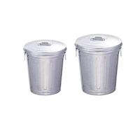 LuoAXINN Cubo de basura de jardín Bote de basura metal for exteriores multifuncional for cocinas, garajes, contenedor almacenamiento, con dos asas, abono redondo(17L)