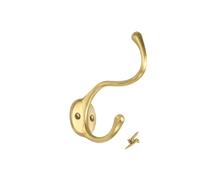 LuoAXINN Ganchos de latón para toallas Colgador Vintage de pared latón for ropa, gancho for abrigo, bolso, sombrero, for colgar, soporte(2PCS D)