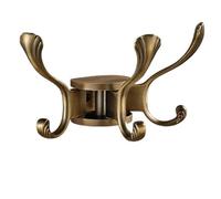 LuoAXINN Ganchos de latón para toallas Ganchos for baño, colgador de ropa montado en pared dorada, gancho for tres batas aleación latón y Zinc, accesorios for(Bronze)