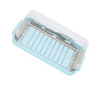 Luocute Caja Cortadora de Mantequilla Acero Inoxidable Recipiente para | Sello de tapa con bloqueo, aislamiento de olores de refrigerador, corte uniforme de rebanadas, operación de prensado fácil,