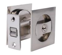 Luocute Cerradura de Puerta Empotrada, Cerradura de Puerta Corrediza de Privacidad Plateada de Acero Inoxidable