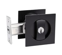 Luocute Cerradura de Puerta Empotrada con Llave, Negro Mate