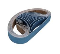Luocute Cintas Abrasivas de Zirconio 1,5x30 Pulgadas 15 Unidades Grano 80 | Abrasivo de Zirconio Azul para Mayor Fuerza de Corte, Desbarbado de Acero Inoxidable y Hierro, Respaldo de Tela Flexible