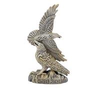 Luocute Estatua de águila de Resina, Figura de ala Extendida Vintage con Acabado de Latón para Decoración de Escritorio de Oficina en el Hogar, con Detalles Hechos a Mano Realistas