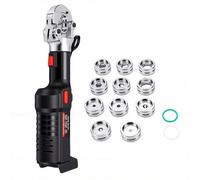 Luocute Herramienta de Engarzado Hidráulica de 18 V, Engarzadora de Terminales de Cable Inalámbrica de 60 KN con Pantalla LED para Terminales de Cobre y Aluminio 6 AWG 600 MCM