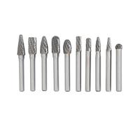 Luocute Juego de Brocas para Limas Rotativas, Doble Corte de Carburo de | Kit de 10 Piezas, SA 3 SA 1 SC 3 SF 3 Formas, Endurecido HRC70, para Desbarbado de Piedra de Madera para Pulido de Metal