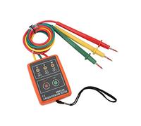 Luocute SM852B Comprobador de Rotación de Fases de 3 Fases, Medidor | Indicador de rotación de fase con LED y zumbador, 20 Hz a 400 Hz, para pruebas de electricidad