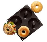 Lurch 85088 FlexiForm Bagels - Molde de silicona para 4 bagels (11,8 cm, 100% libre de BPA, silicona), color marrón