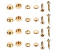 Lurrose 16 Piezas Clavo de Tornillo para Carpintería de Cobre Dorado de 13mm Detalles Delicados y Alta Practicidad para Tableros de Madera y Muebles