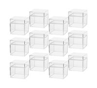Lurrose 2 Juegos Cesta De Mimbre Cuadrada Para Guardar Ropa Cesta De Mimbre Para La Colada Con Tapa Bolsas Apilables Porta Billetes De Tejida A Mano 12 piezas * 2