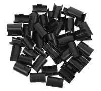 Lurrose 25 Juegos de Clips para Estantes de Alambre de Plástico Negro de 19mm para Organización Segura de Cables en Hogares y Fábricas
