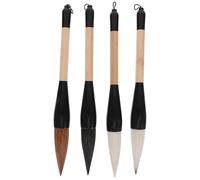 Lurrose 4 pinceles de caligrafía tradicional china - Pinceles para pintura, escritura, acuarela y tinta para kanji y sumi japonés - Regalo para principiantes