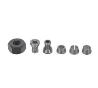 Lurrose 6 Piezas Juego de Mandriles M17 para Herramienta Rotativa y Fresadora de Madera, Acero Resistente, con 5 Tamaños de Pinza 6/6.35/8/9.52/10mm para Grabado y Trabajos Cnc