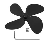 Lurrose Aspas de Ventilador Recambio de Aleación de Aluminio para Chimenea 4 Hojas, Ventilador de Estufa Calor Seguro y Reemplazable para Fiesta Verano