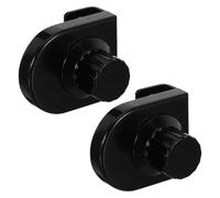 Lurrose Cerradura de Cristal para Vitrina, Cerradura de Puerta de Armario de Joyería, Aleación de Zinc, 2 Pcs, Negra, sin Taladro, para Vidrio de 8mm, Vitrina de Vino y Armario de