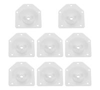 Lurrose Estilo Mid-Century Placas de Montaje en Ángulo de 12 Grados 8 Piezas Fijación Resistente para Patas de Muebles de Hierro Blanco para Patas de Sofá y Otomanas