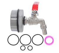 Lurrose Grifo de Cubo para Bidón de Agua de 55 Galones, Interfaz de 3/4 Pulgada, Acero Inoxidable y Latón, Plata, para Barril de Agua, Riego Agrícola y Limpieza Industrial
