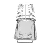 Lurrose Parrilla con Bandeja para Asar Muslos de Acero Inoxidable Plegable | Plata, Acabado de Precisión, para Camping y Salidas al Aire Libre