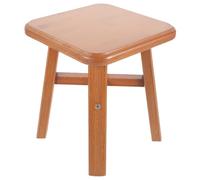 Lurrose Taburete Pequeño de Madera Marrón para Uso Hogar Bordes Lisos y Diseño Simple Adecuado para Sala de Estar, Cocina o Baño, Altura 24cm