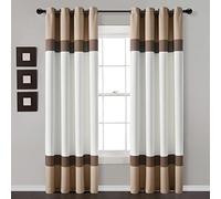 Lush Decor Alexander - Par de Paneles de Cortina para Ventana con Filtro de luz, 84 Pulgadas de Largo x 52 Pulgadas de Ancho, Neutro