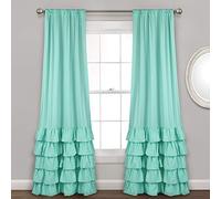 Lush Decor Allison - Panel de Cortina para Ventana con Volantes, Agua, 84" x 40"