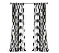 Lush Decor, Black & Gray Mid Century Geo Room Darkening Window - Panel de Cortina, 20 x 20 cm