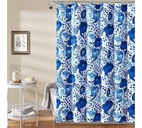 Lush Decor Blue Poppy Garden Cortina de Ducha, 182,88 cm x 182,88 cm x 182,88 cm