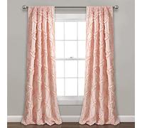 Lush Decor, Blush - Juego de Cortinas con diseño de Diamante con Textura para Sala de Estar, Comedor, Dormitorio (213,4 x 54, 213,4 x 137,2 cm