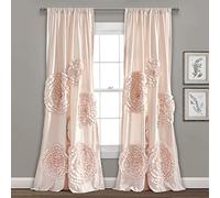 Lush Decor, Blush Serena Drape | Panel de Ventana para salón, Comedor, Dormitorio (Cortina Individual), 84 Pulgadas x 54 L