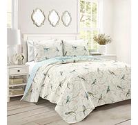 Lush Decor Botanical Bird and Flower - Juego de edredón Reversible de 3 Piezas, Multicolor, tamaño King