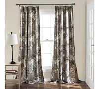 Lush Decor Botanical Garden Window Panel Set, 84" x 52", Gray