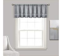 Lush Decor Cenefa de Cortina de Ventana Night Sky, 18 Pulgadas de Largo x 84 Pulgadas de Ancho, Gris y Plateado