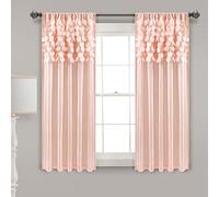 Lush Decor Circle Dream - Juego de Cortinas de Ventana para Sala de Estar, Comedor, Dormitorio (par), 54 Pulgadas de Ancho x 63 Pulgadas de Largo, Color Rubor