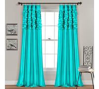 Lush Decor Circle Dream - Juego de Cortinas de Ventana para Sala de Estar, Comedor, Dormitorio (par), 54 Pulgadas de Ancho x 84 Pulgadas de Largo, Turquesa