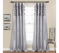 Lush Decor Circle Dream - Par de Paneles de Cortina para Ventana, 95 Pulgadas de Largo x 54 Pulgadas de Ancho, Gris Claro