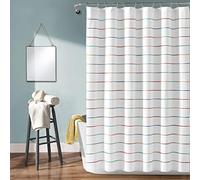 Lush Decor Cortina de Ducha de algodón teñido a Rayas degradadas, 72 x 72 Pulgadas, arcoíris